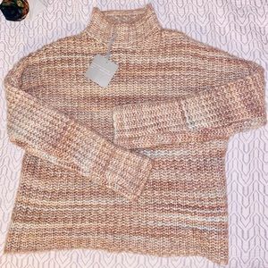 Marled United Clothing Mock Neck Sweater (M) Marble Swirl Colors of Jupiter! NWT